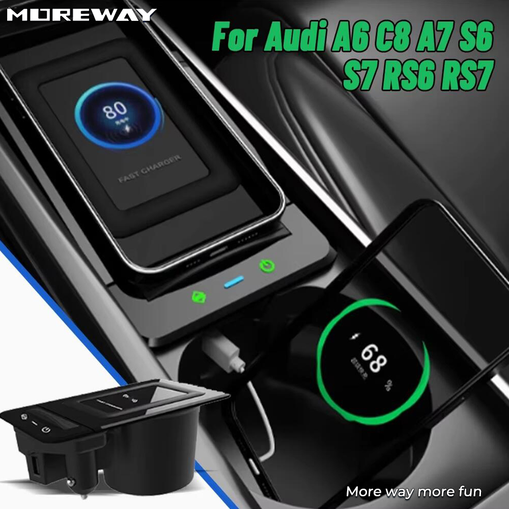 Wireless Car Charger Mount Fast Charging - Soporte para teléfono Moreway con cargador