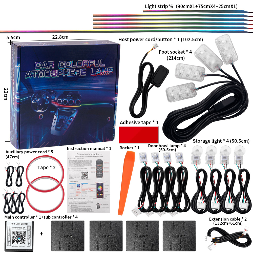 Luz Ambiental para Automóvil 6 - Led Ambient Interior Car Lights App Control reseña y precio