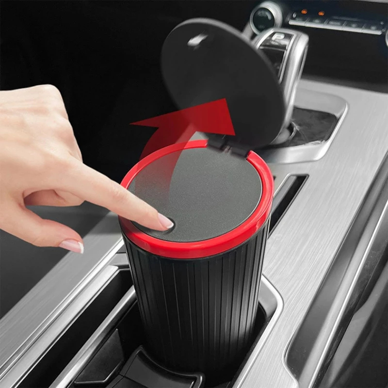 Cubo de basura para coche, caj - Waterproof Car Trash Can With Lid reseña y precio